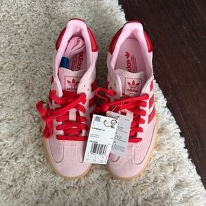 Adidas Samba (Sambae) Platform Sneakers — Pastel Pink & Red